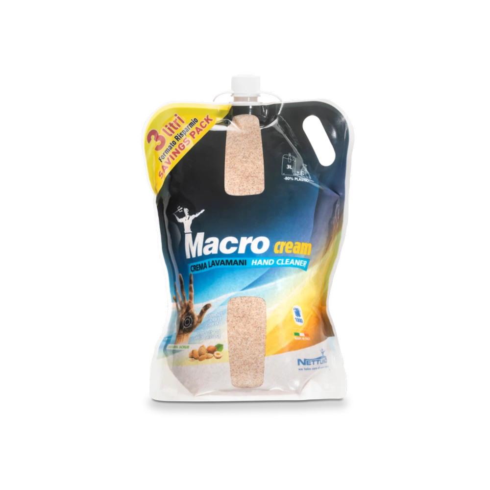 macrocream-pasta-maini-3000-ml-nettuno.webp Pastă profesională pentru spălat mâini MacroCream T-Bag, 3000 ml, Nettuno, 00790 - imagine 1