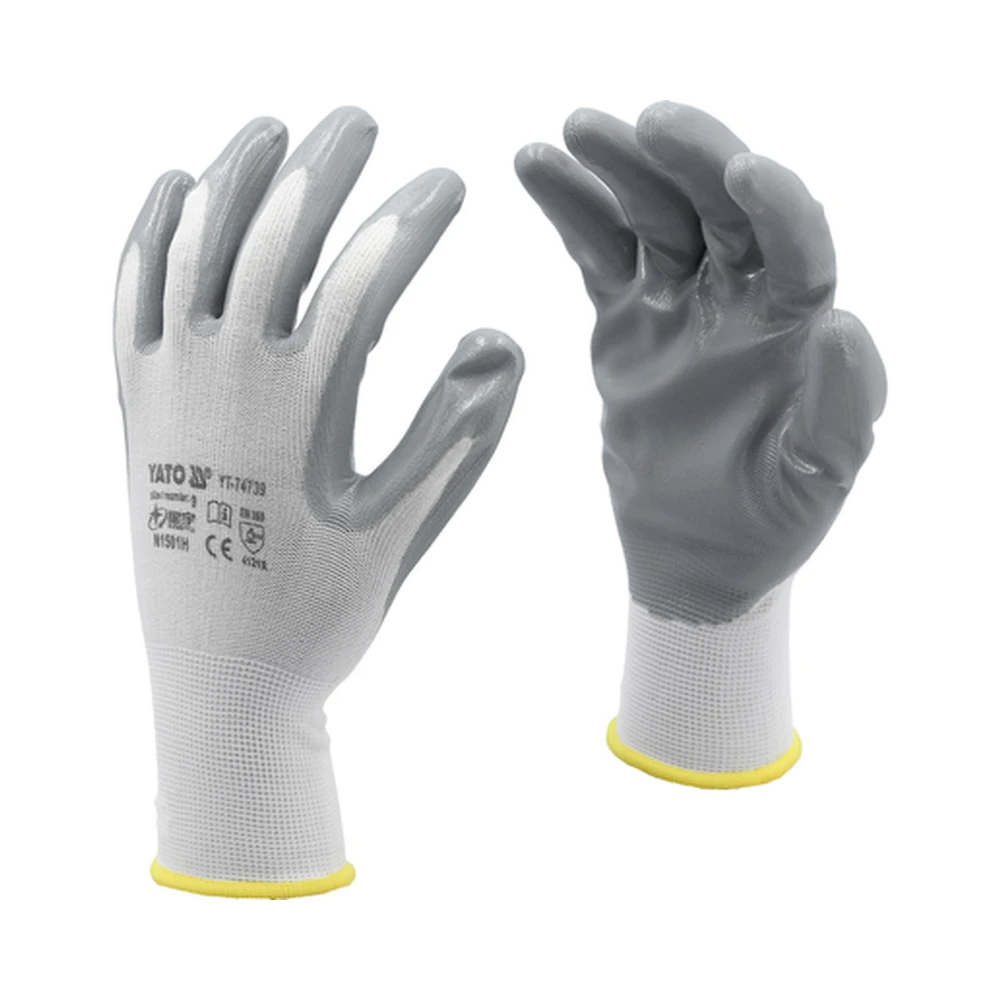 manusi-de-lucru-nylon-marimea-10-yt-7473-yato Mănuși de lucru cauciucate, marimea 10, YT-7474 YATO - imagine 1