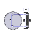 Tampon rotund pentru elevator (UNIVERSAL/2 gauri) 107/120/70, Proax - imagine 3